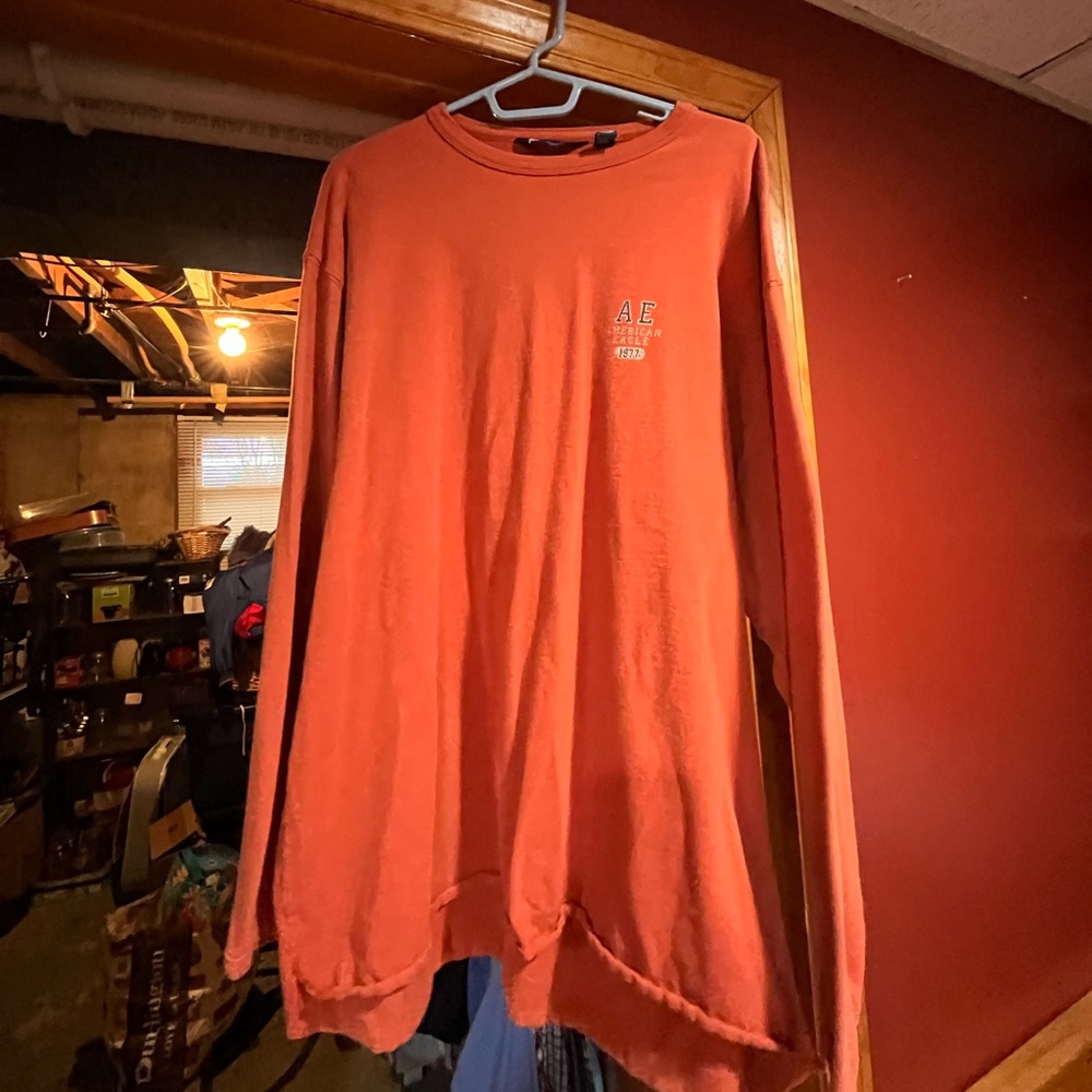 American Eagle Outfitters Men's Orange Sweatshirt
